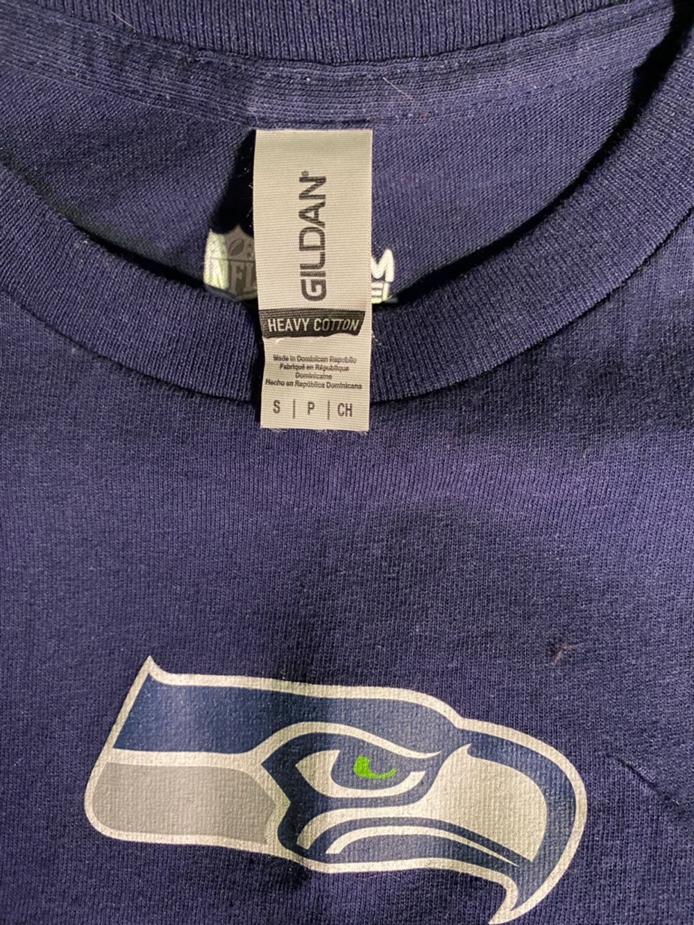 Gildan Navy Seattle Seahawks No.11 Tee with Green & Gray Accents - Picture 3 of 3